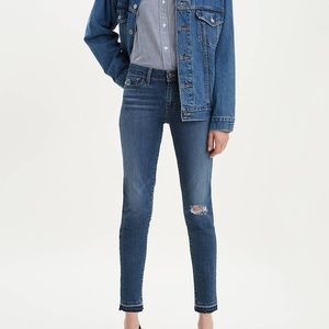 Levi’s 711 Skinny Ripped Ankle Jeans